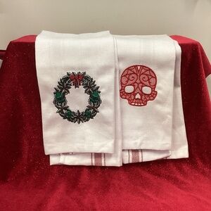 Creepy Christmas kitchen towel set